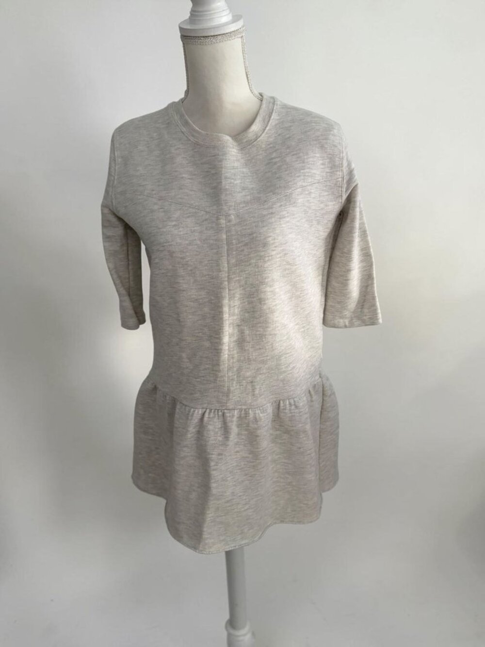 ZARA Gray Peplum Sweatshirt Top Size Medium